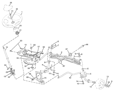 Steering Group (7800738steer) Diagram and Parts List for 7800738-96042010400 2011 Briggs and Stratton Lawn Tractor
